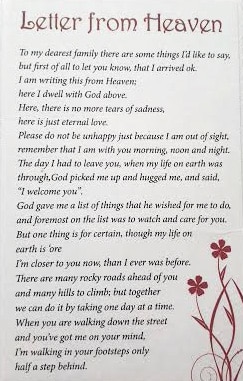 letter from heaven printable version