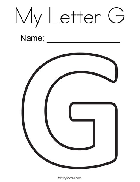 My Letter G Coloring Page - Twisty Noodle