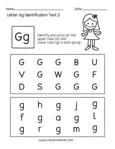 letter g preschool worksheet