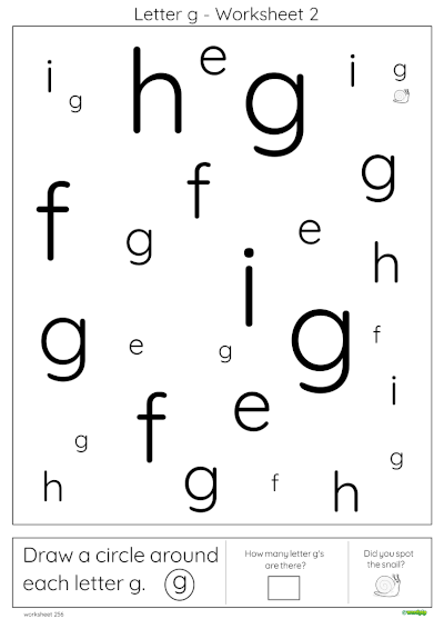 Letter g Worksheet 2