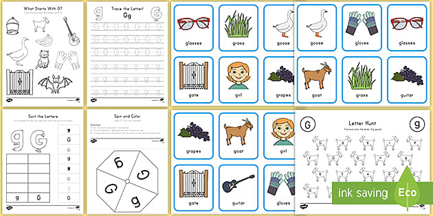 letter g printable worksheet