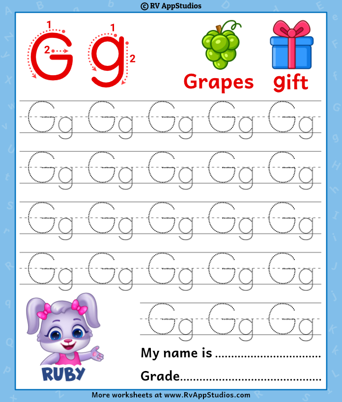 Alphabet Gg Letter | Printable Letter Gg Tracing Worksheets