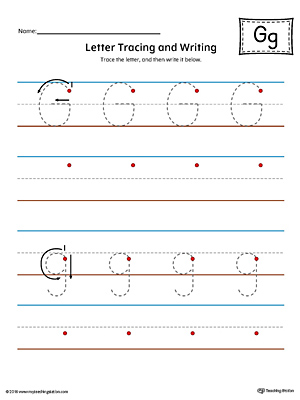 letter g traceable worksheet