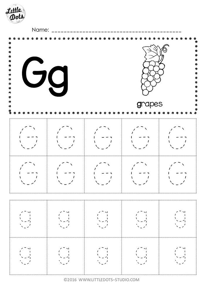 letter g tracing worksheet preschool