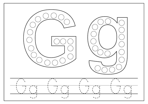 Letter G Tracing Vector Art, Icons, and Graphics for Free Download