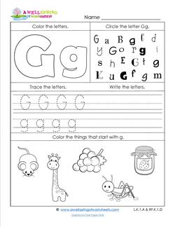 ABC Worksheets - Letter G - Alphabet Worksheets | A Wellspring