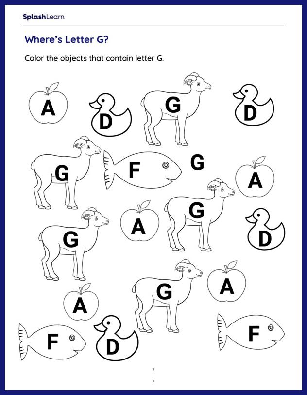 letter g worksheet