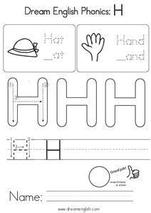 Dream English Phonics: H Worksheet for Kindergarten - 2nd Grade ...