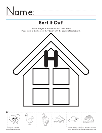 Cut And Paste Letter H  