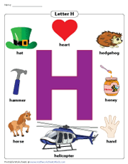 letter h printable worksheet