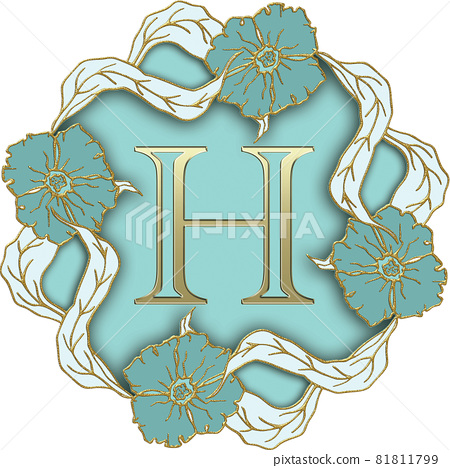 Flower Theme Capital Letter H - Stock Illustration [81811799] - PIXTA