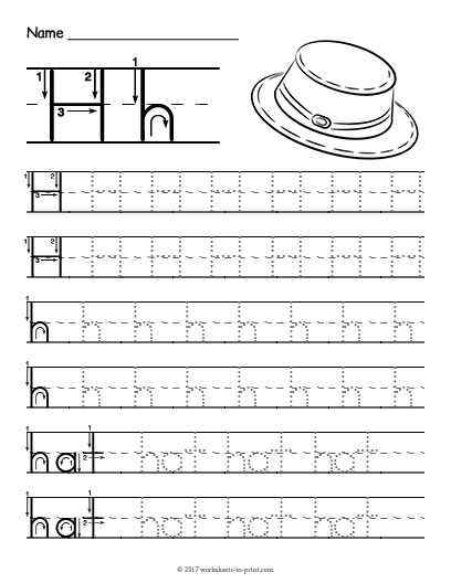 Printable Simple Letter H Tracing Worksheet with Word Horse · InkPx