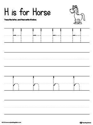 Letter H Tracing Worksheets for Kids Online - SplashLearn