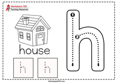 Premium Vector | Trace and color, trace the letter h worksheet for ...