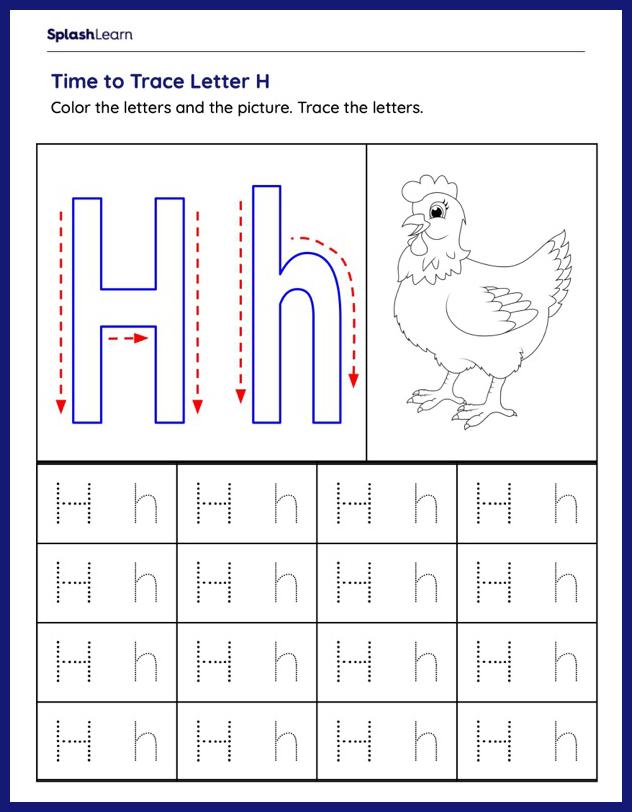 letter h tracing worksheet