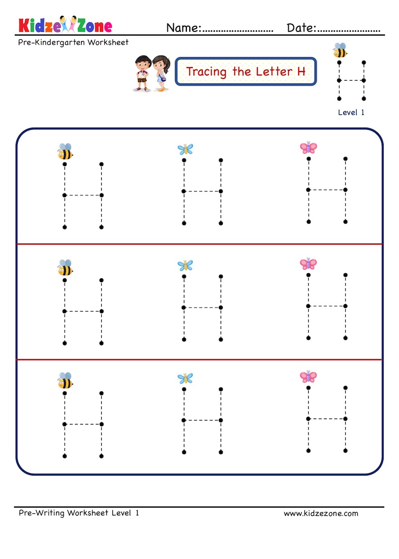 letter h tracing worksheet