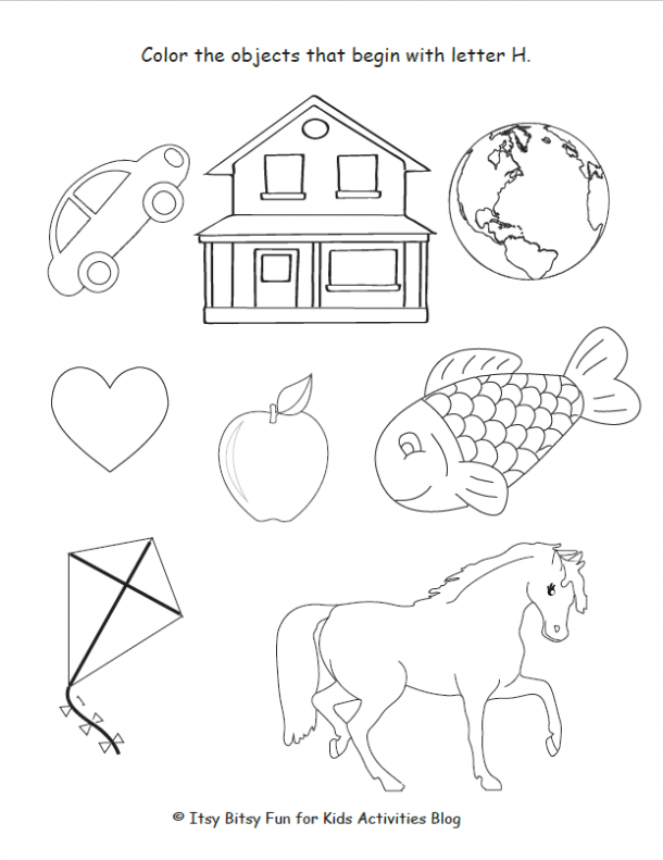 letter h worksheet for preschool