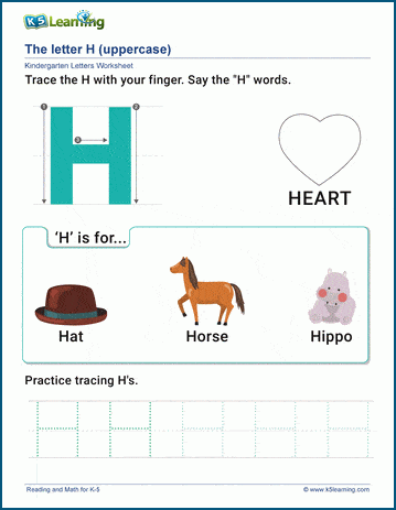 The Letter H Worksheet | Worsheets library