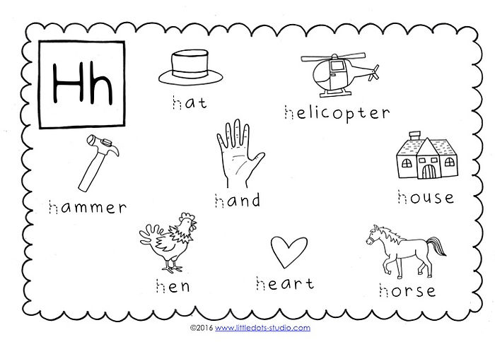 letter h worksheet for preschoolers