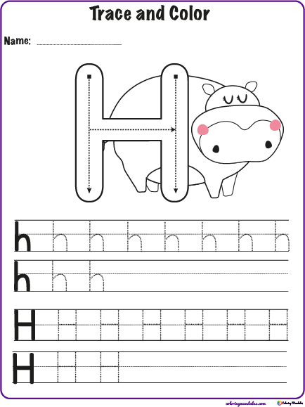 Alphabet: Letter H - Worksheets for Kids
