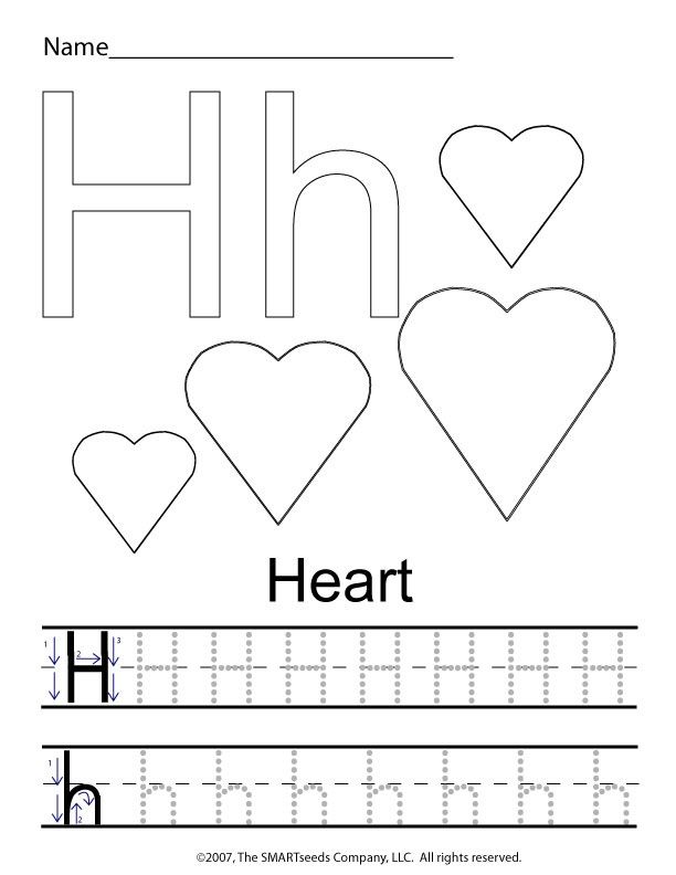 letter h worksheet for preschoolers