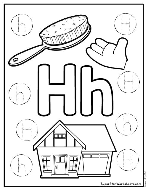 letter h worksheet for preschoolers