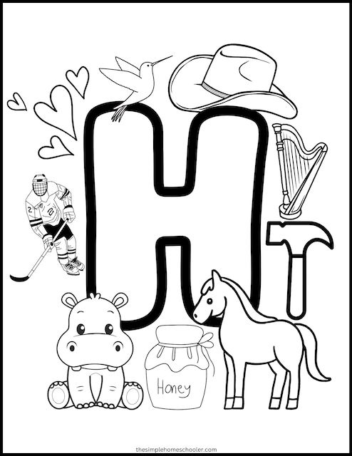 letter h worksheet for toddlers