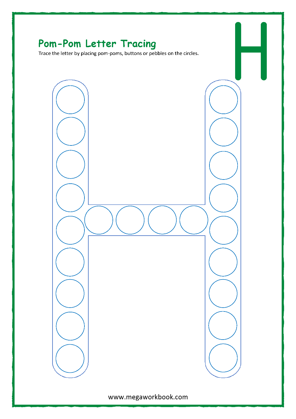 letter h worksheet for toddlers