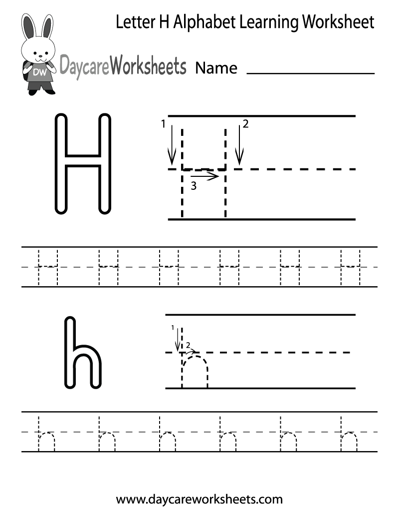 letter h worksheet for toddlers