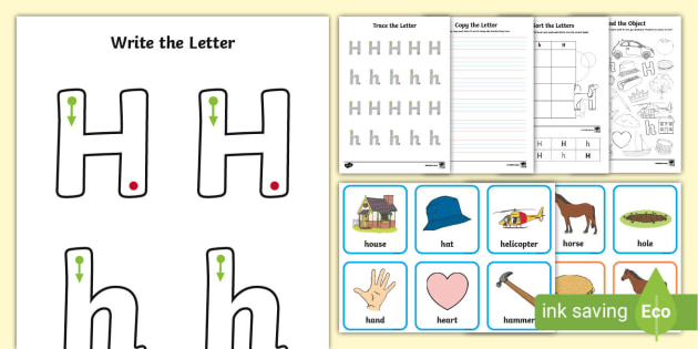 Trace Letter H Worksheet - English (teacher made)
