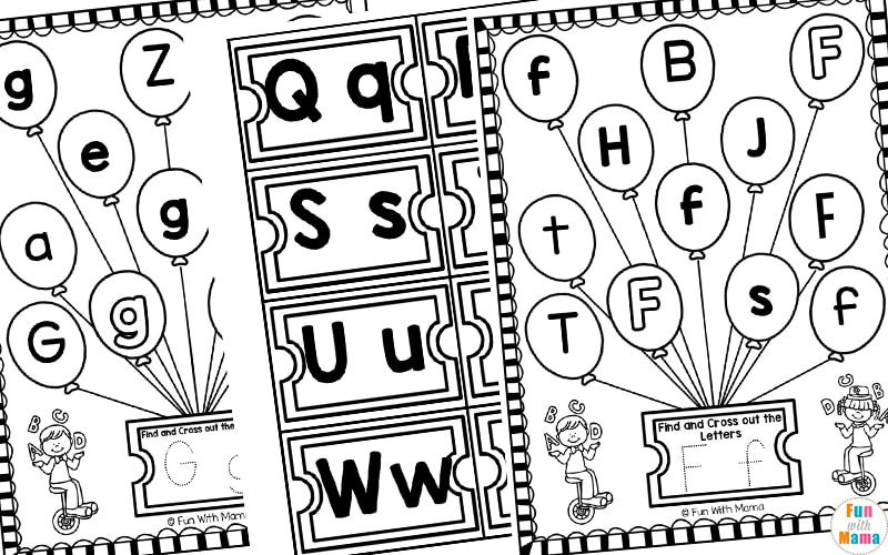 Carnival Letter Hunt - Fun Preschool Letter Worksheets - Fun with Mama
