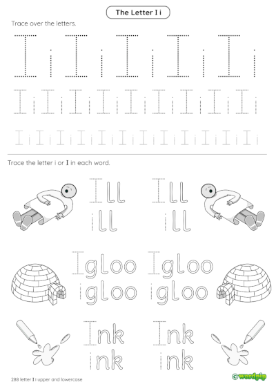 letter i worksheet for preschool