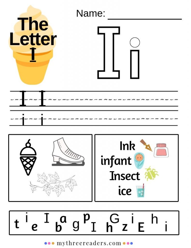 Letter I Worksheets for Kindergarten with Songs, Activities &  Freebies