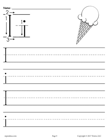 letter i worksheet for preschoolers