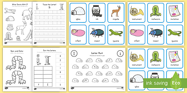 Letter I Worksheet and Activity Pack - Alphabet - ELA