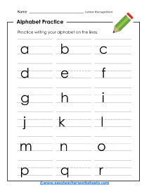 Letter Recognition Worksheets