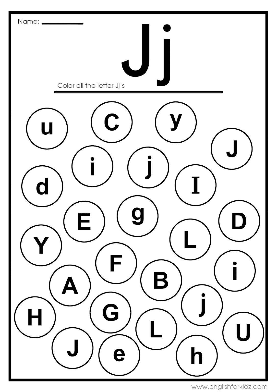 letter j coloring pages printable