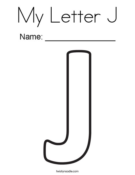 My Letter J Coloring Page - Twisty Noodle