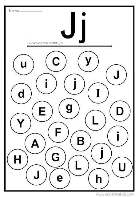 letter j printable worksheet