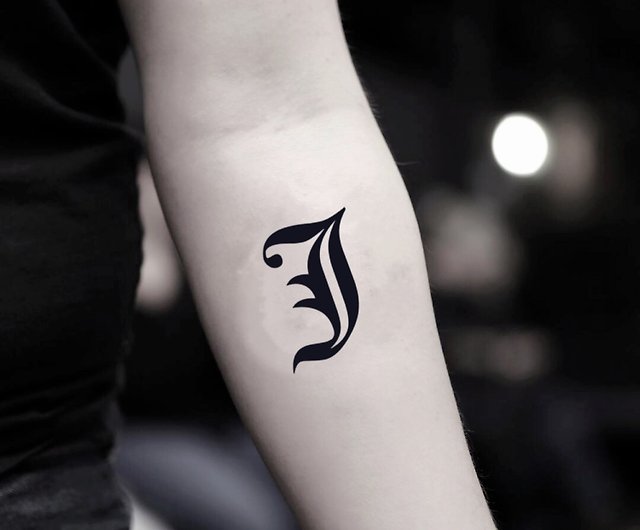 Letter J Temporary Fake Tattoo Sticker (Set of 2) - OhMyTat - Shop ...