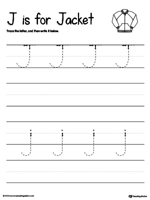 letter j tracing worksheet