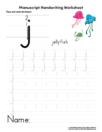 Tracing and Writing Letter J  