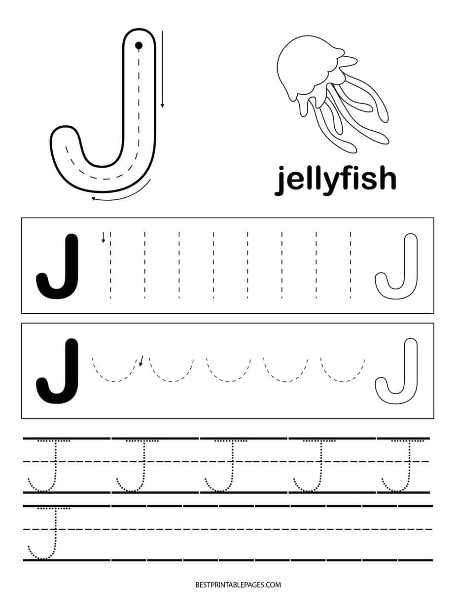 Letter J Free Preschool Worksheet - Zenas Suitcase