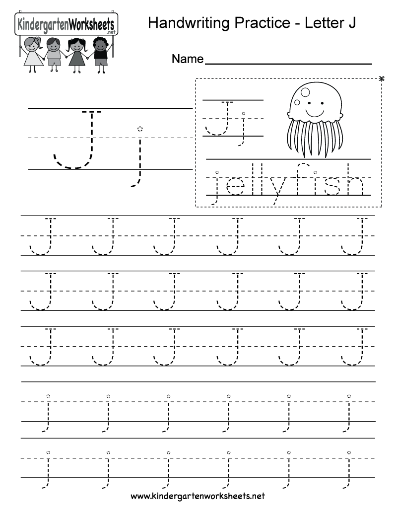 letter j writing worksheet