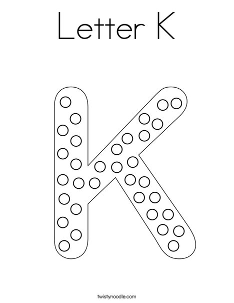 Letter K Coloring Page - Twisty Noodle