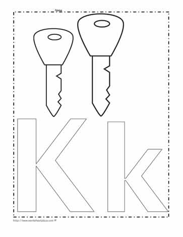 The Letter K Coloring Page Worksheets