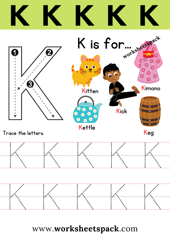 letter k preschool worksheet