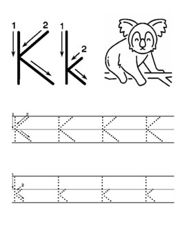 Letter K Tracing Worksheets by Owl School Studio | TPT