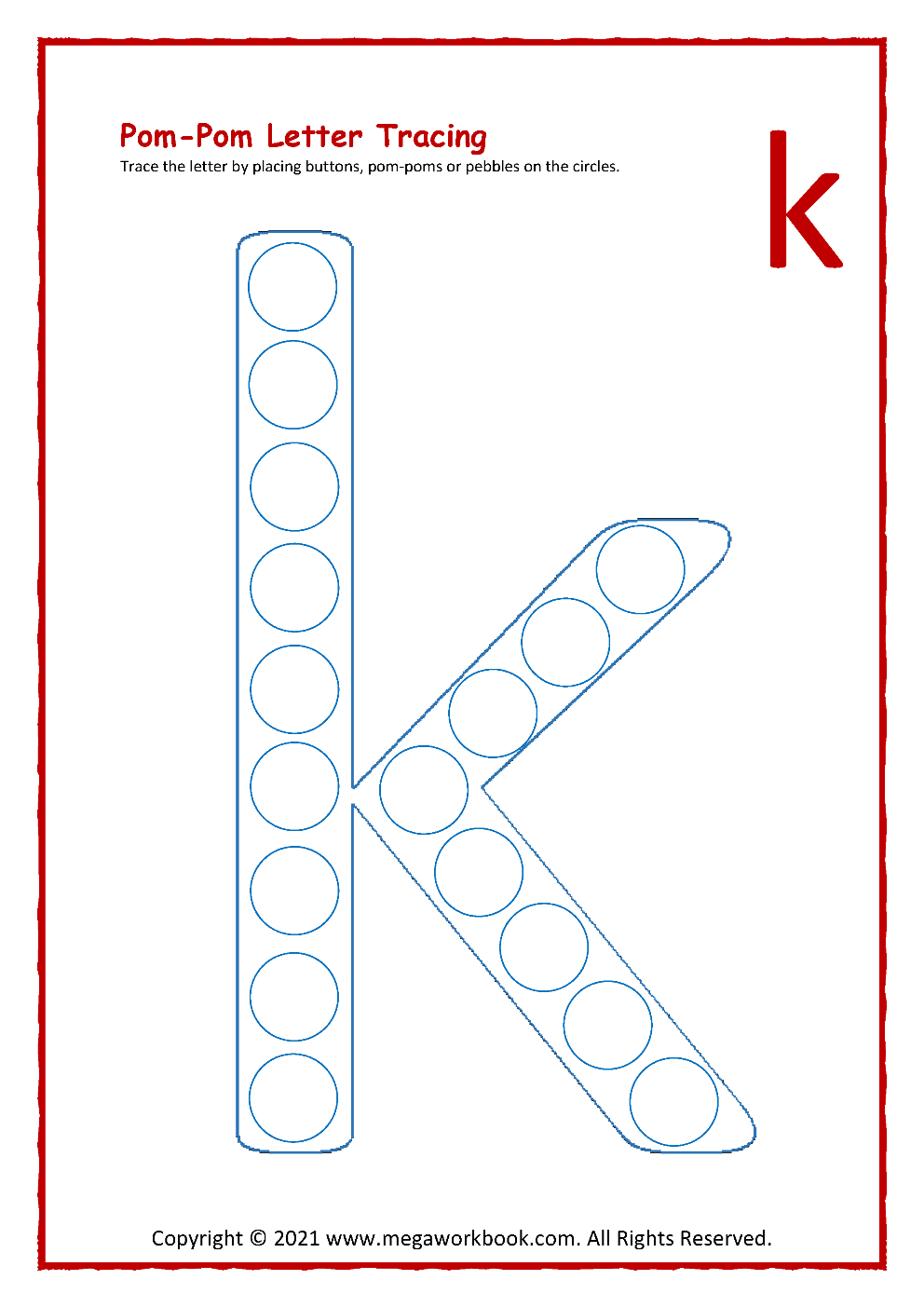 letter k worksheet for kindergarten