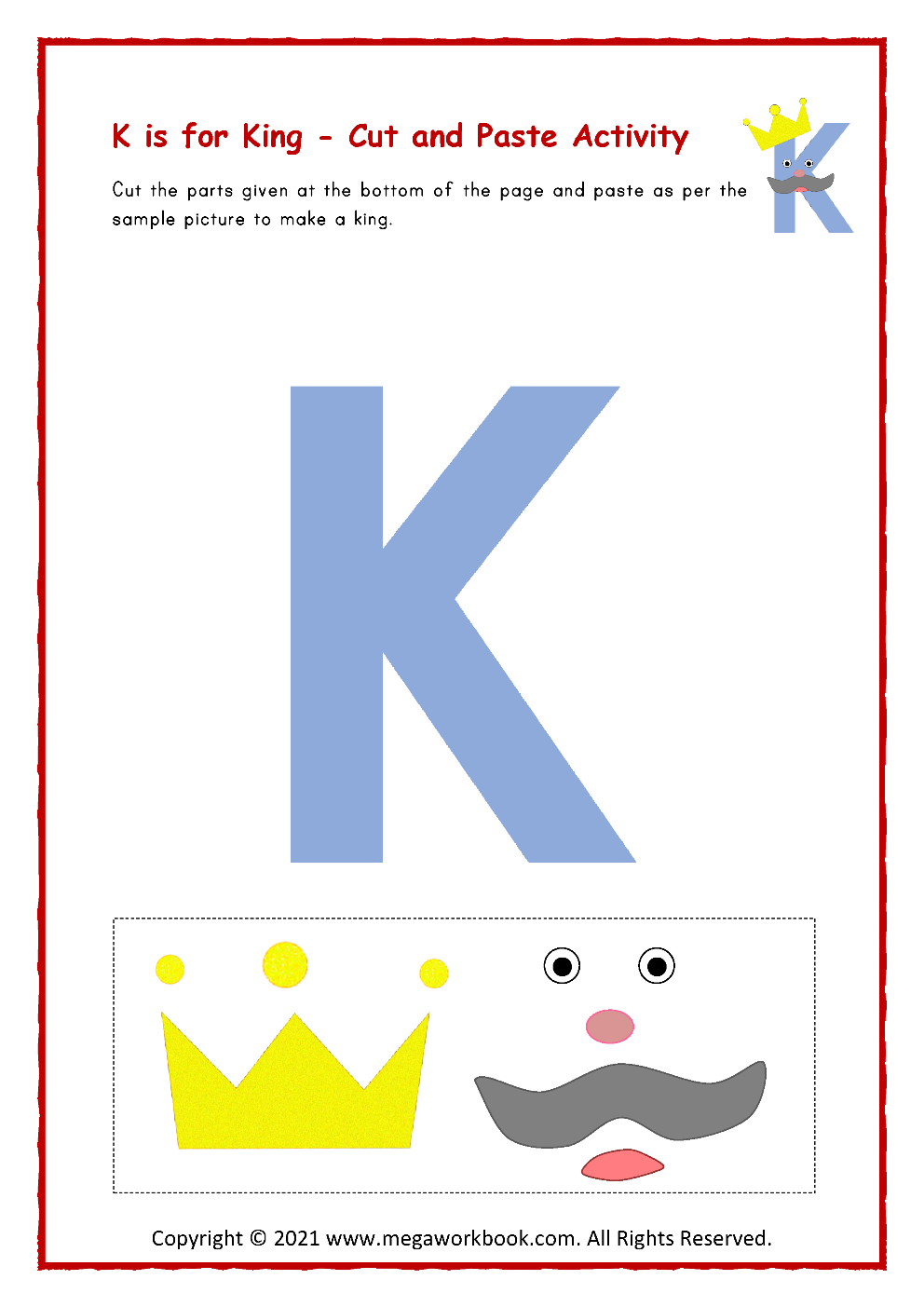 letter k worksheet for kindergarten